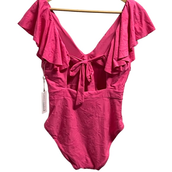 Trina Turk Ruffle Plunge Neck One Piece Swimsuit - Picture 4 of 9